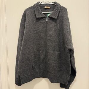 Simons Men Grey 100% wool felt cardigan Le 31 Studio capsule - Size Large - NWT